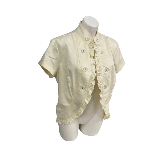 John Paul Richard Blazer Womens XL Ruffle Open Face Jacket Work Cottage Feminine - Picture 7 of 15